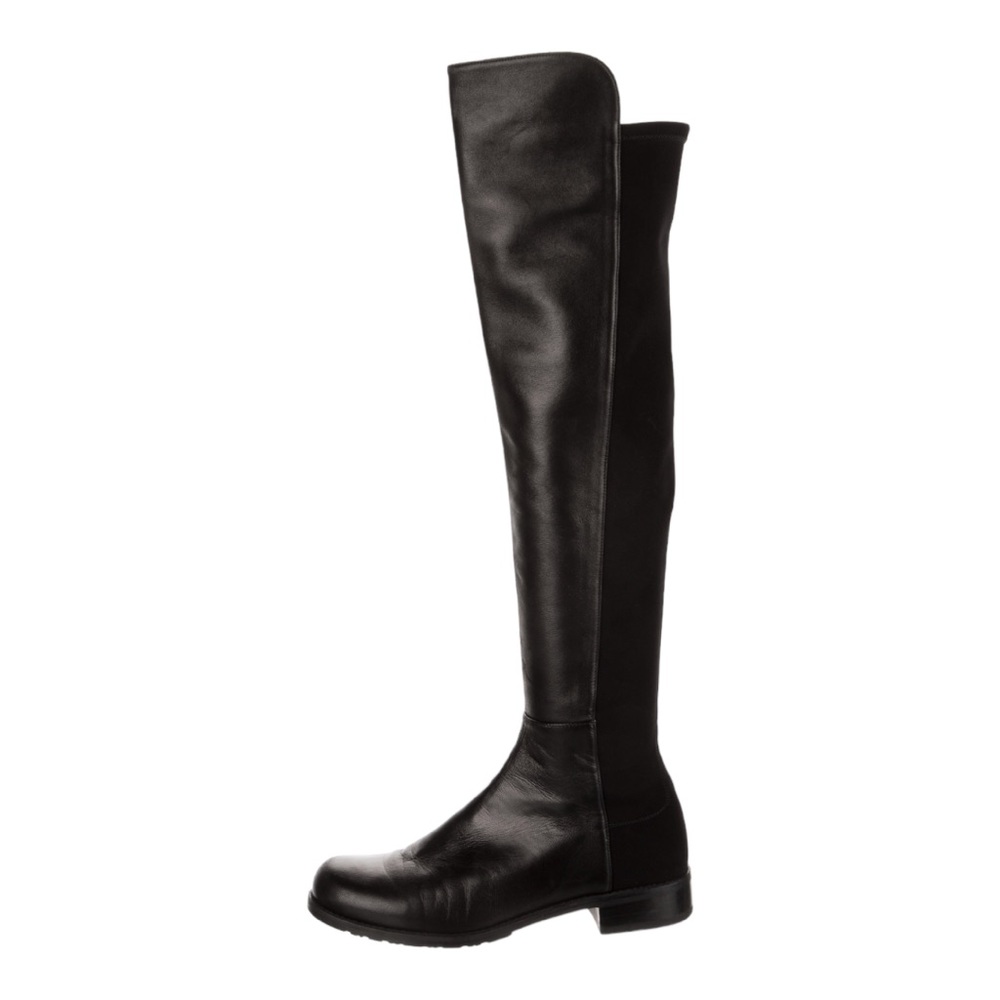 Stuart Weitzman 5050 | Black Nappa Leather Over-The-Knee Boots | Black |  Size 6 - Picture 6 of 6